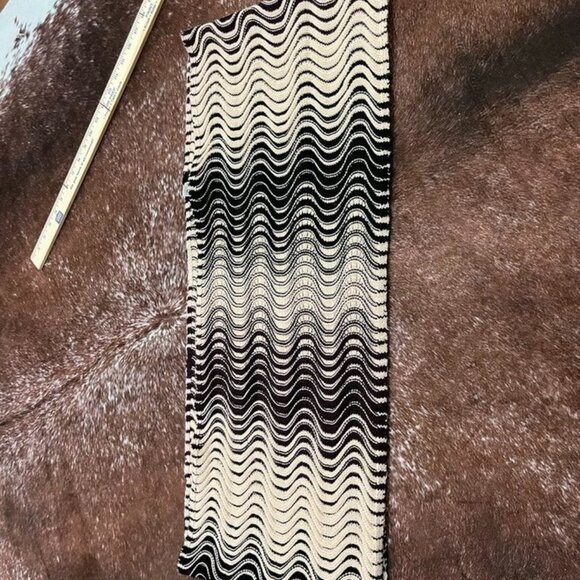 Calvin Klein Wave Knit Infinity Scarf Black Cream Textured Loop Cozy Winter - Picture 6 of 9